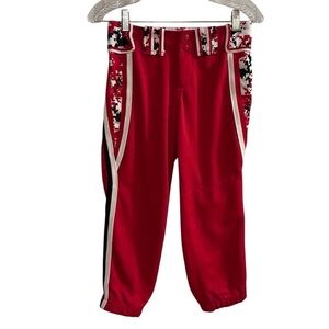 Boombah Youth Red Baseball Softball Pants Size 28 Elastic Waistband